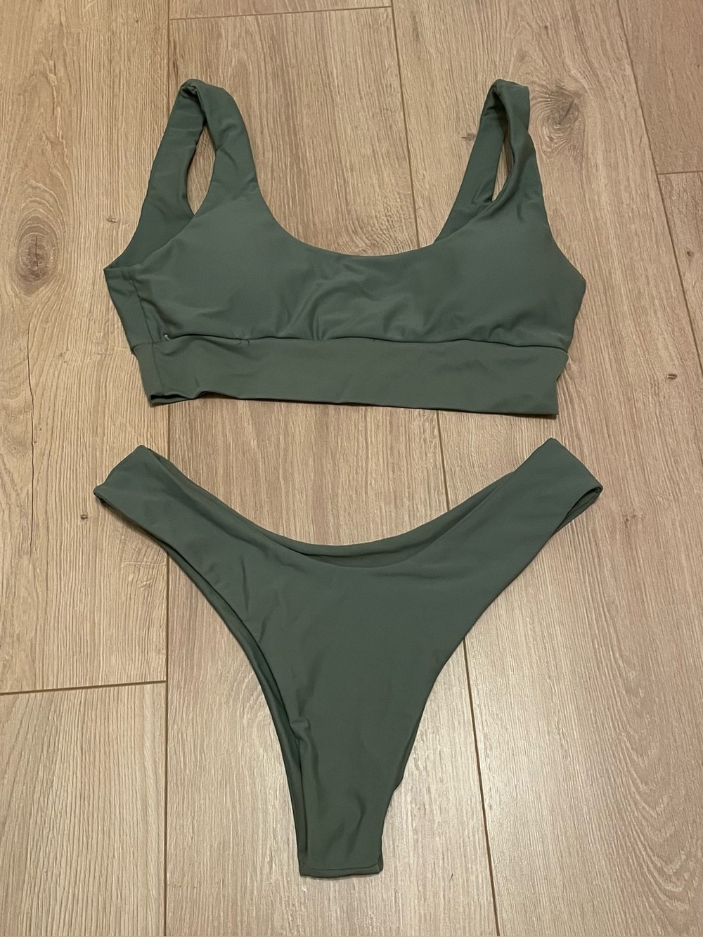 5 Bikini Set Bundle — Green, Floral, Orange Accents - Picture 4 of 9